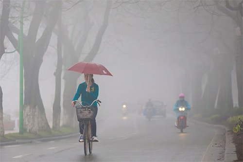 Đông Bắc Bộ chìm trong mưa phùn, nồm ẩm